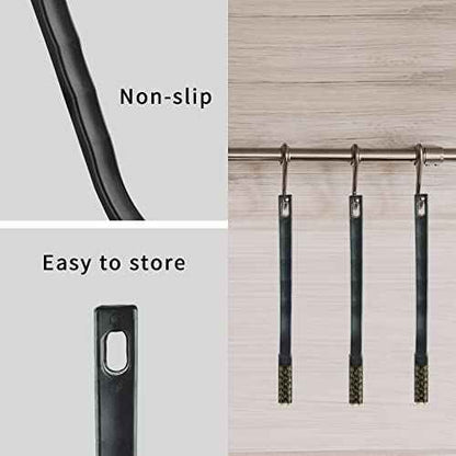 10 Pieces Small Wire Brush Scratch Brush (Stainless Steel + Brass), Curved Handle Masonry Brush Wire Bristle for Cleaning Welding Slag and Rust