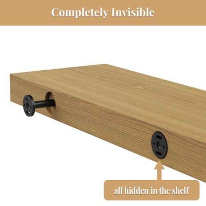 8pcs Wall Shelf Brackets Heavy Duty Floating Shelf Bracket Hidden,Invisible Black Shelving Brackets Decorative Floating Shelf Hardware Heavy Duty,Metal Shelf Support Bracket (8 inch-8pcs)