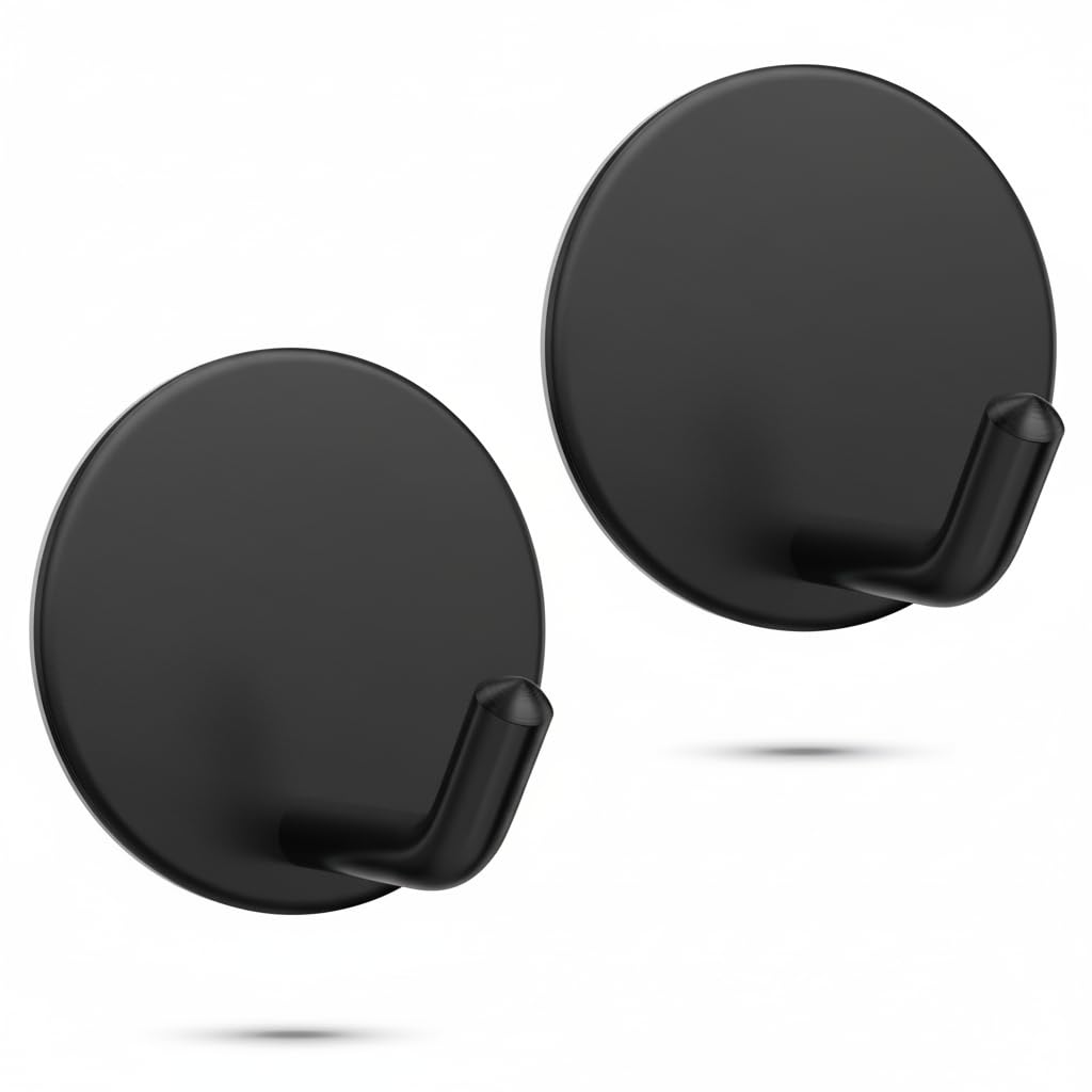 OUTXE Adhesive Wreath Hanger, Heavy Duty Reef Hook | for Front Door Glass Window | for Christmas/Thanksgiving/Halloween/July 4th/Easter/Valentine/Fall/Summer/Spring (Black, 2-Pack)