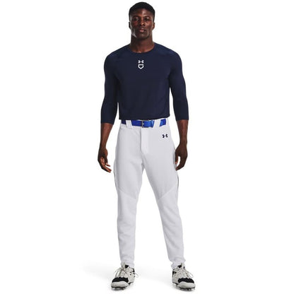 Under Armour Men's Utility Baseball Straight Leg Pant Pipe 22, (102) White/Midnight Navy/Midnight Navy, Small