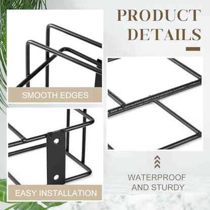 Hicarer 2 Pcs 3 Holes Spray Bottle Storage Rack Holder Wall Mount Organizer Steel Bracket Storage for Garage Home Workspace