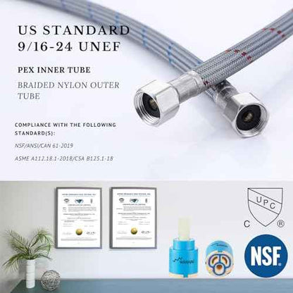 Kitchen Faucet with Pull Down Sprayer SUS304 Stainless Steel High Arc Brushed Nickel Pull Out Kitchen Sink Faucets Utility Laundry Farmhouse Camper Rv Modern for 1 or 3 Hole Sink, KF1-BN