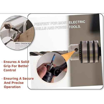 2-in-1 Ratchet Drill Chuck Key Wrench ? Universal Chuck Key Replacement Tool for Drill, Compatible with Most Electric Drills and Power Tools