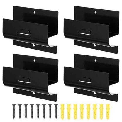 Heavy Duty Ladder Hooks for Garage Wall 4 Pack Black Ladder Hanger Garage Wall Hooks for Ladder, Wheelbarrow, and Tools