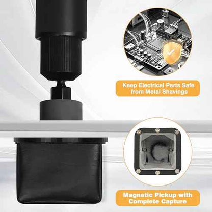Electrical Dirt Bag - Strong Magnetic Metal Shaving Catcher for Use with Carbide Panel Hole Saws, Square Drilling Catcher Bag for Electrical Panels