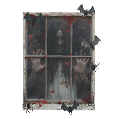 TOARTi 3D Happy Halloween Wall Decal (84x60cm) Scary Ghost Bat Stickers Horror Themed Party Decal Halloween Bloody Wall Stickers Spooky Zombie Clings for Haunted House Party Bathroom Decoration