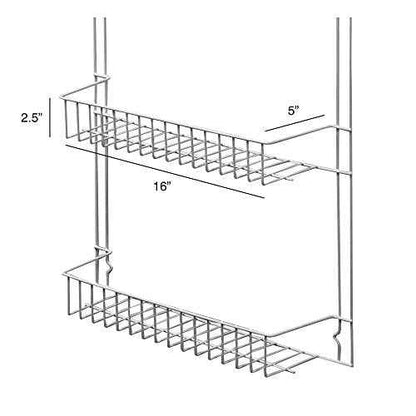 Over the Door Organizer - 6-Tier Adjustable Pantry Shelves and Rack for Kitchen Organization - Organization and Storage by Lavish Home (White)