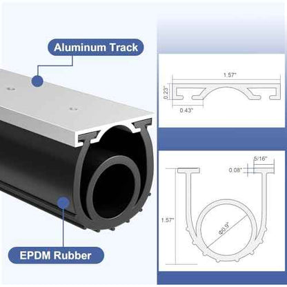 Premium Garage Door Bottom Seal - 16.5ft Weatherproof EPDM Rubber, Easy Install, Blocks Drafts/Rain/Rodents, Noise-Reducing & Energy Saving