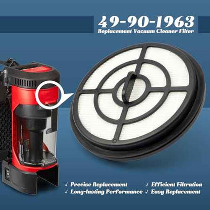 49-90-1963 Replacement Filter 2 Pack Compatible with Milwaukee M18 3 In 1 Backpack Vac Vacuum Filter 0885-21HD 0885-20