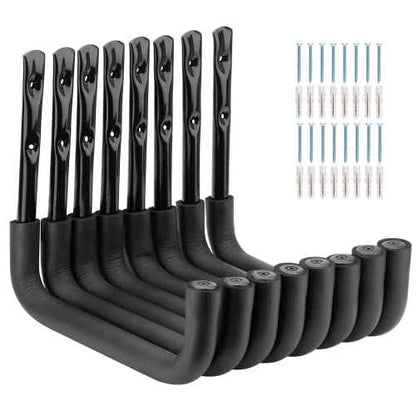 8 Pack Ladder Hooks 9.8Inch Garage Storage Utility Hook Heavy Duty Wall Mounted Storage Organizer Hanging Folding Chair Bike Ski Tool