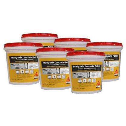 SIKA Sikacryl Ready-Mix Concrete Patch, Gray, Textured, 1 qt (6 Pack) - Durable Repair for Spalls and Cracks in Concrete and Masonry, Easy Cleanup, Acrylic-Based