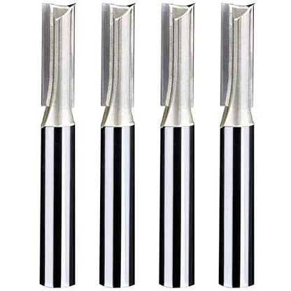 1/4-inch Shank, 1/4-inch Cutting Dia, 2-Flute Straight Router Bit, Carbide Tipped Plunge Router Bit, 4pcs