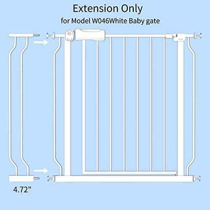 Fairy Baby 4.72in Extensions for Walk Through Baby Gate Auto Close White Child Safety Gates Extension White