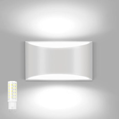 4 Pack Wall Sconces Indoor White Modern LED Wall Sconce Hardwired Up and Down Wall Light Fixture for Bedroom Hallway Corridor Cool White 6000K(with G9 Bulbs)