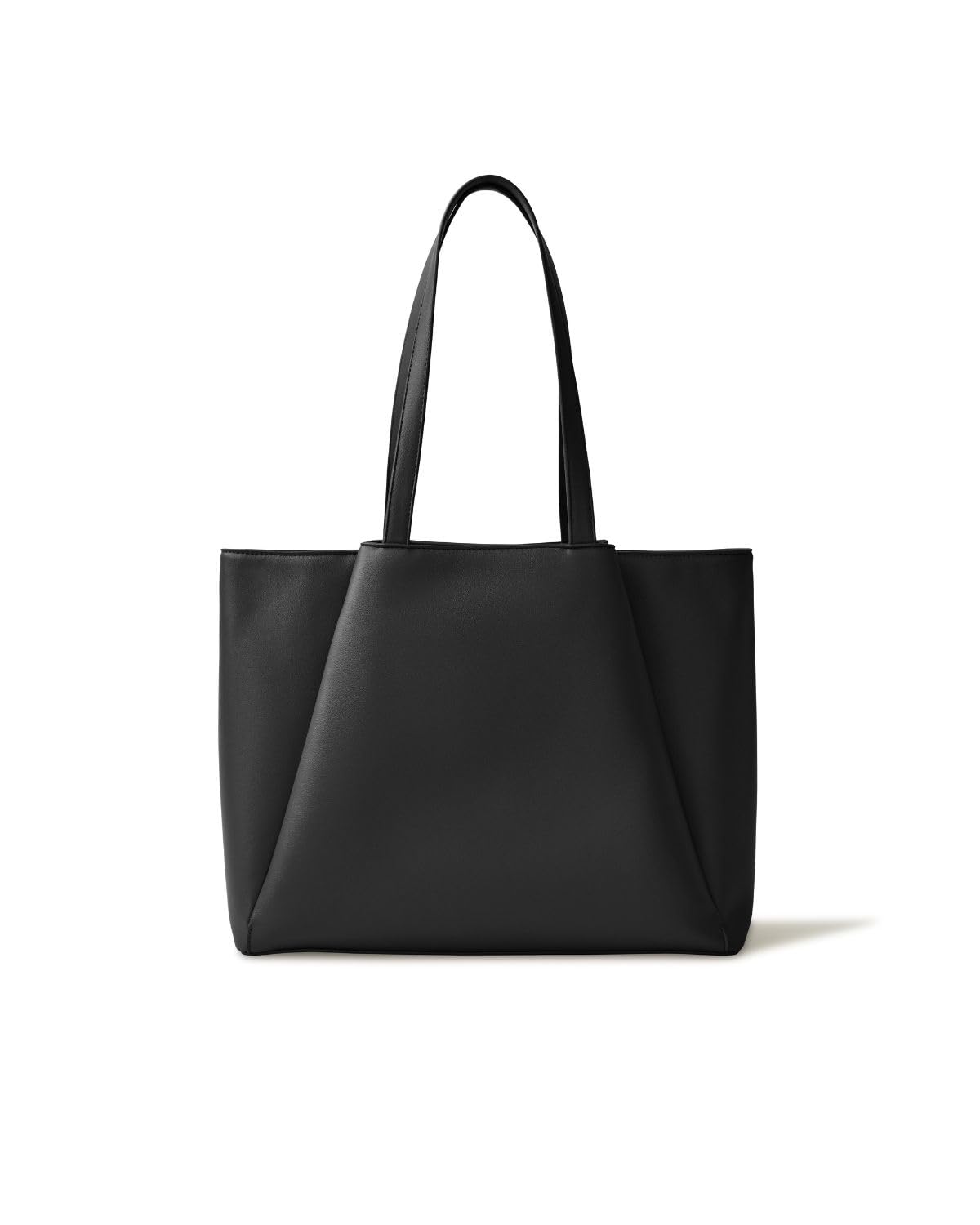 Laptop Tote Bag for Women 15.6 Inch - Large Work Bags with Zip Compartments - PU Leather Office Purse Computer Briefcase - Black