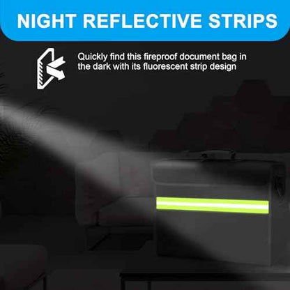 6500¡ÆF Fireproof Document Bag with Lock-Fireproof Box with 10 Layers Insulation Materials&Waterproof Zipper,Removable Wallet,Reflective Strip for Cash,Documents,Jewelry(14.2¡±x 9.6¡±x 4.1¡±)