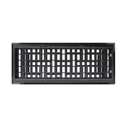 Decor Grates (4-Pack) AJH412-BLK Oriental Floor Register, 4x12 Inches, Textured Black Finish