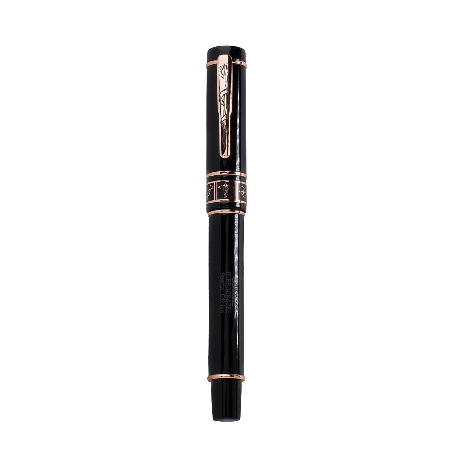 Conklin Hippocrates Fountain Pen in Black – Medium Nib, Luxury Writing Instrument with 18K Gold-Plated Trim – Ideal for Doctors, Medical Professionals & Collectors