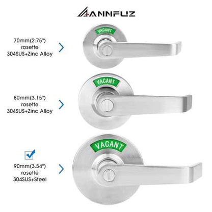 Vacant Occupied Bathroom Door Handle Lock,Privacy Lever with Large Indicator,in-Use or Vacancy Indication Occupied Deadbolt,Commercial Door Handle Lock for Public Restrooms(Satin Nickel)