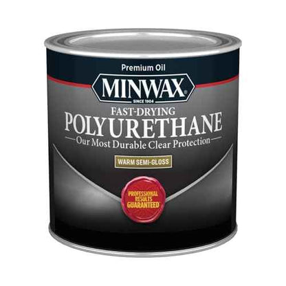 Minwax Fast Drying Polyurethane Protective Wood Finish, Clear Semi-Gloss, ¨ö Pint