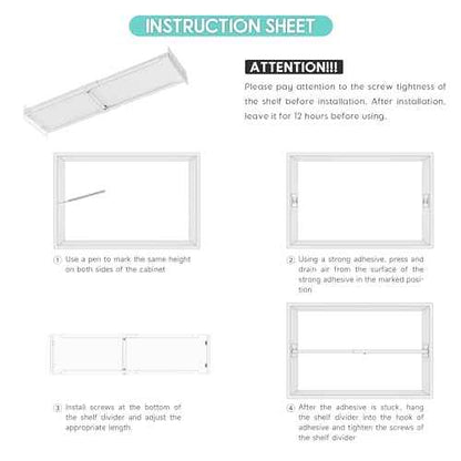 Expandable Closet Tension Shelves Organizers, Heavy-Duty Metal Tension Shelf, Adjustable Locker Shelf Cabinet for Closets Wardrobe Pantry Cupboard Kitchen Laundry