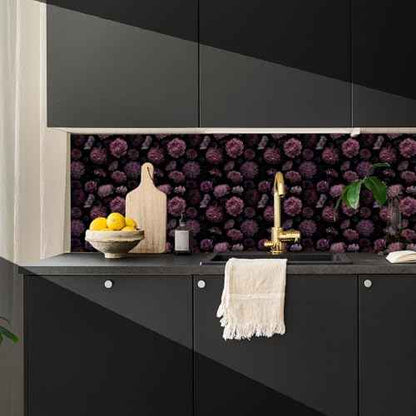 Dark Floral Peony Wallpaper Contact Paper for Cabinets and Drawers Renter Friendly Removable Gothic Waterproof Self Adhesive Botanical Vintage Thick Vinyl Bathroom Flower Walpaper 17.7"x 70.8"