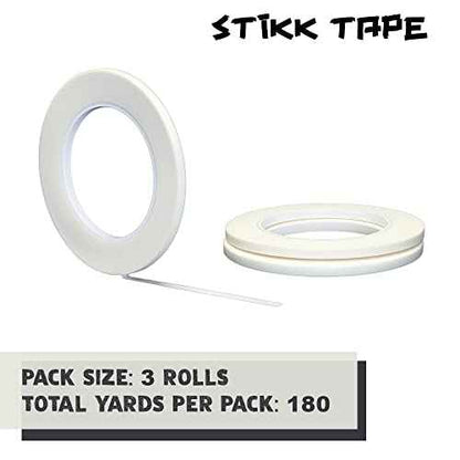 STIKK Painters Tape - 3pk White Painter Tape - 1/4 inch x 60 Yards - Paint Tape for Painting, Edges, Trim, Ceilings - Masking Tape for DIY Paint Projects - Residue-Free Painting Tape