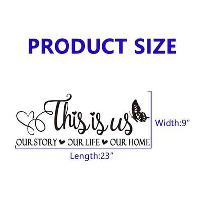 Inspirational Family Quotes Wall Stickers: Home Vinyl Art Wall Decals for Living Room Kitchen - This is Us Our Story Our Life Our Home 23" X 9"