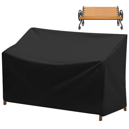 Outdoor Bench Cover, 2 Seater Patio Bench Cover, Waterproof Heavy Duty Furniture Cover with Air Vents, Buckles and Drawcord, All Weather UV Dust Protection for Porch Deck Garden, 53 x 26 x 35 in
