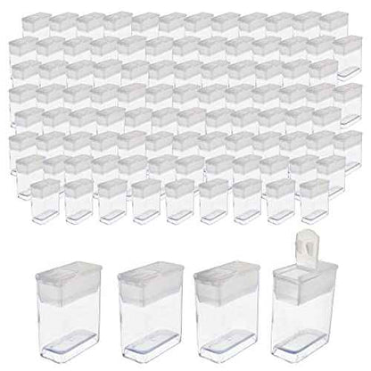 The Beadsmith Clear Plastic Boxes - Rectangle with a Flip Top Cap - 7/16¡± x 1¡± x 1-1/4¡± - Use for Beads, Bath Salts, Wedding & Party Favors, Home or Office Storage - Bag of 100