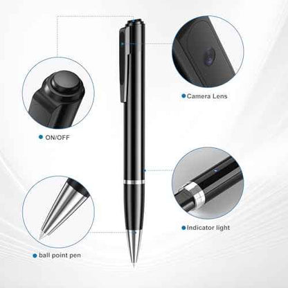 Hidden Camera Pen,Secret MINI Camera with Built-in 64GB Memory,HD Body Video Recorder Camera for Indoor Meeting Classroom Learning