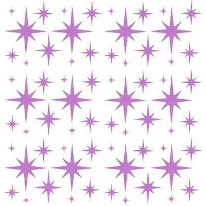 ELANE Acrylic Mirror Wall Stickers - Star Decor for Walls, Bathroom (Purple)