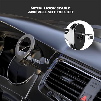 Magnetic Car Phone Mount Holder Compatible with MagSafe  – Universal Vent Magnet Clip & Holders for iPhone Pro Max & Cell Phones Accessories, Black