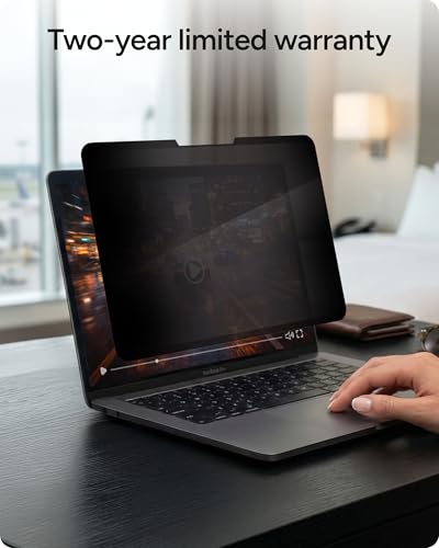 ZAGG 14-Inch Universal Laptop Privacy Filter (16:9) – Removable Magnetic 4-Way Screen Filter, Anti-Glare Matte Finish, Fingerprint Resistant, Reusable Design & Protective Sleeve