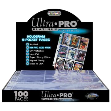 Ultra Pro 9 Pocket Pages Platinum Series 100 Pages of Card Sleeves for Trading Baseball Card Binder, -Pokemon and Baseball Card Sleeves