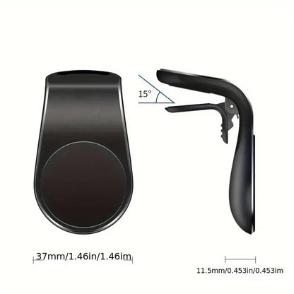 MagMount, Magnetic Phone Holder for Car, Car Phone Holder with Magnetic Metal Plate Securely Clips to Air Vent, Universal Magnetic Phone Mount for Car, Car Accessories,Black