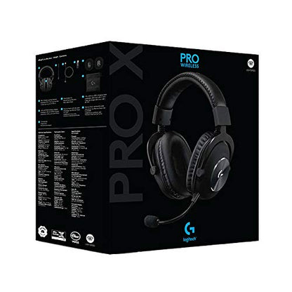 Logitech G PRO X Wireless Lightspeed Gaming Headset Gen 1: Blue VO!CE Mic Filter Tech, 50 mm PRO-G Drivers, and DTS Headphone:X 2.0 Surround Sound - Black