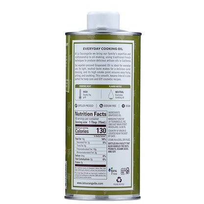 La Tourangelle, Organic Canola Oil, Expeller-Pressed Non-GMO Canola Seeds, Pesticide and Chemical Free, High Heat Neutral Cooking Oil, 16.9 Fl Oz