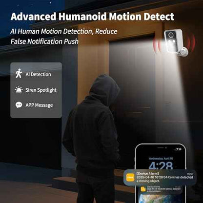 Security Cameras Wireless Outdoor 2 Pack, Wi-Fi Camera Outdoor Wireless for Home Security Outside, Motion Detection, Spotlight, Siren, Alexa Compatible, Only 2.4G Wi-Fi