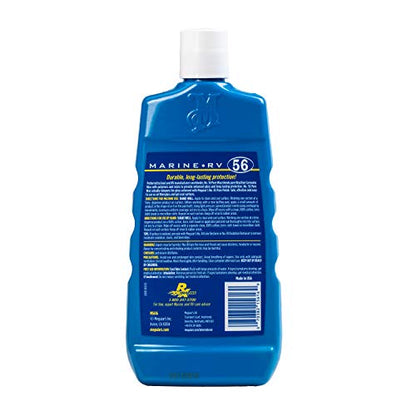 Meguiar's M5616 Marine/RV Pure Wax Carnauba Blend, Long-Lasting Liquid Wax for Protecting Gel Coat, Fiberglass, and Painted Marine/RV Finishes, 16 Oz Bottle