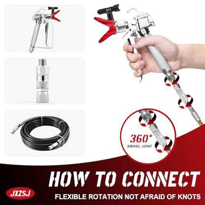 Sprayer Joint 1/4-Inch 360¡ÆRotate Stainless Steel Airless High Pressure Spray Gun Hose Swivel Joint Connector Compatible with Graco Paint Sprayers Hose, Use Mini Boxes for Storage(1 Pack)