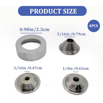 Texture Sprayer Orifice Tip Set for Wal-Board Drywall Texture Hoppers Guns Professional for Wal-Board Drywall, 3Pcs Nozzle Tips 1Pc Threaded Collar