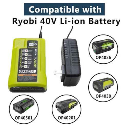OP403 USB Port Battery Charger Replacement for Ryobi 40 Volt Battery Charger P401A OP403 OP403A OP404A OP400 OP401 OP400A OP406A, Compatible with Ryobi 40 Volt li-ion Battery OP40401 OP4040A OP1020A