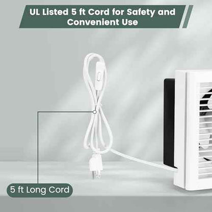 8" Shutter Exhaust Fan, 310CFM Window or Wall Mount Ventilation Fan for Greenhouse, Attic, Garage, Bathroom, Kitchen