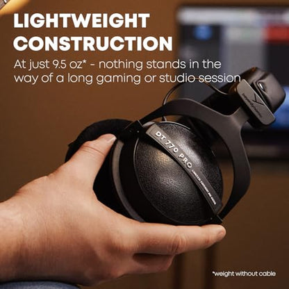 beyerdynamic DT 770 Pro Studio Headphones - Over-Ear, Closed-Back, Professional Design for Recording and Monitoring (80 Ohm, Grey) (Renewed)