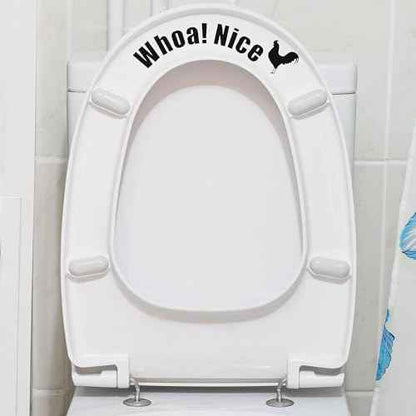 Funny Cock Toilet Stickers, Whoa Nice Toilet Sticker Decal, Waterproof Vinyl Wall Art Sign Decor, Removable Self-Adhesive Toilets Seat Quote Murals for Restroom Door Seat Decoration, Accessories
