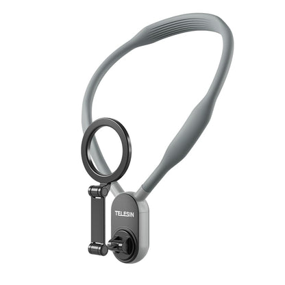 TELESIN Magnetic Neck Mount for Phones, Neck Cell Phone Holder POV/Vlog Selfie Mount Hand Free Phone Neck Holder Chest Stand Strap Video Recording for iPhone 17 16 15 14 13 12 Seires Android Phones