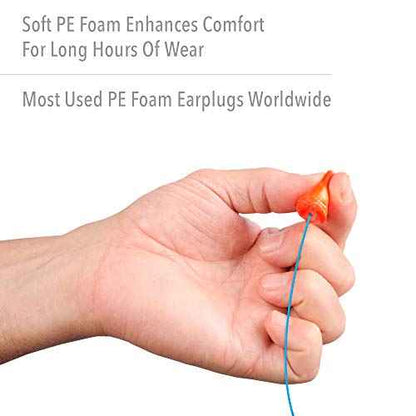 Honeywell Howard Leight by Maximum Corded Disposable Foam Earplugs, 100 Pairs, Orange