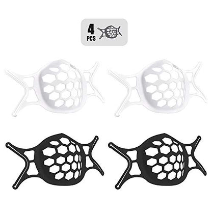 3D Face Mask Bracket,Silicone Inner Support Frame,Keep Fabric off Mouth,Create More Breathing Space,Lipstick and Makeup Protection Stand,Stay Cooler/Comfortable/Soft/Flexible/Washable/Reusable(4pcs)