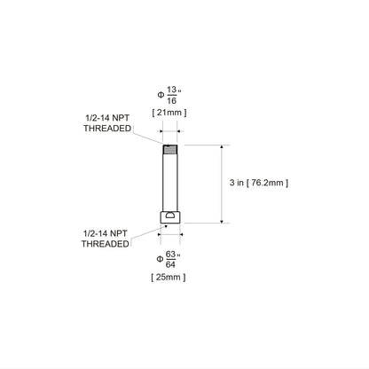 OFFO Shower Head Extension Arm, Shower Arm Extension Shower Head Extender Made of 304 Stainless Steel Shower Pipe Extension, Chrome 3 in